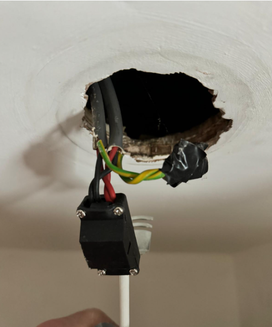 Poorly installed downlight