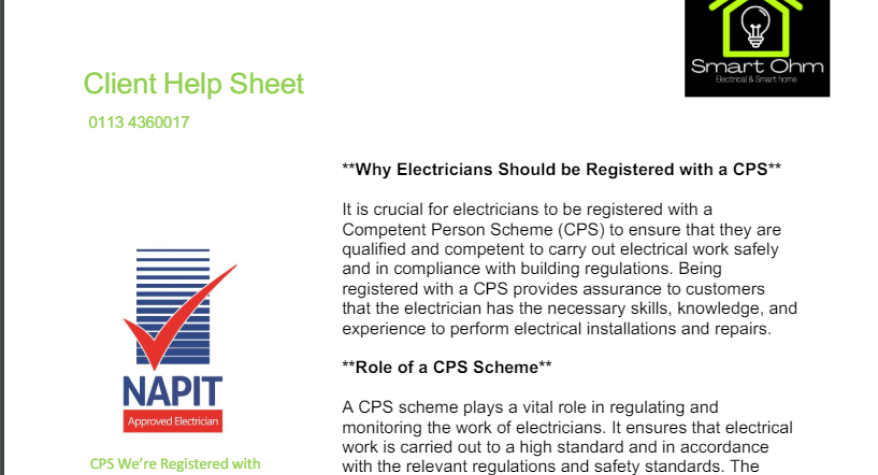 Why Electricians Should be Registered with a Competent Person Scheme - SmartOhm Armley