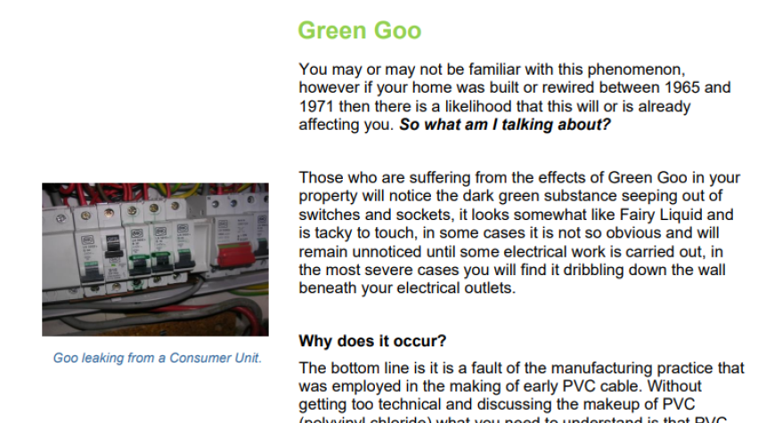 A helpsheet about Green Goo by SmartOhm, Armley