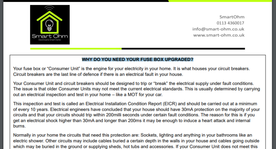 Why do you need your fuse box upgraded?